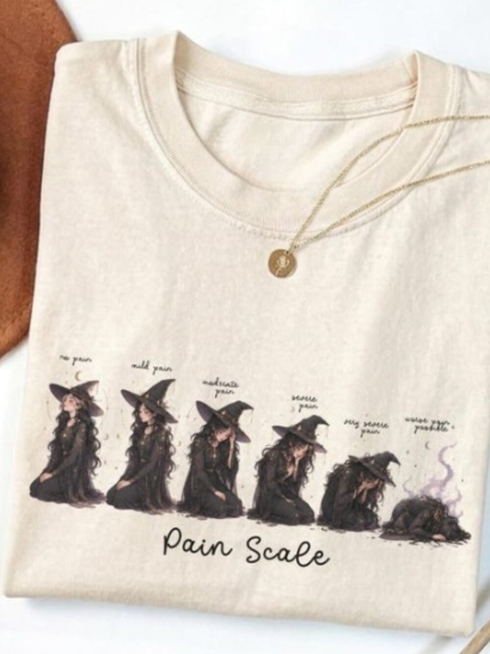Funny Pain Scale Halloween Shirt, Halloween Witch Shirt - Picture 2 of 4